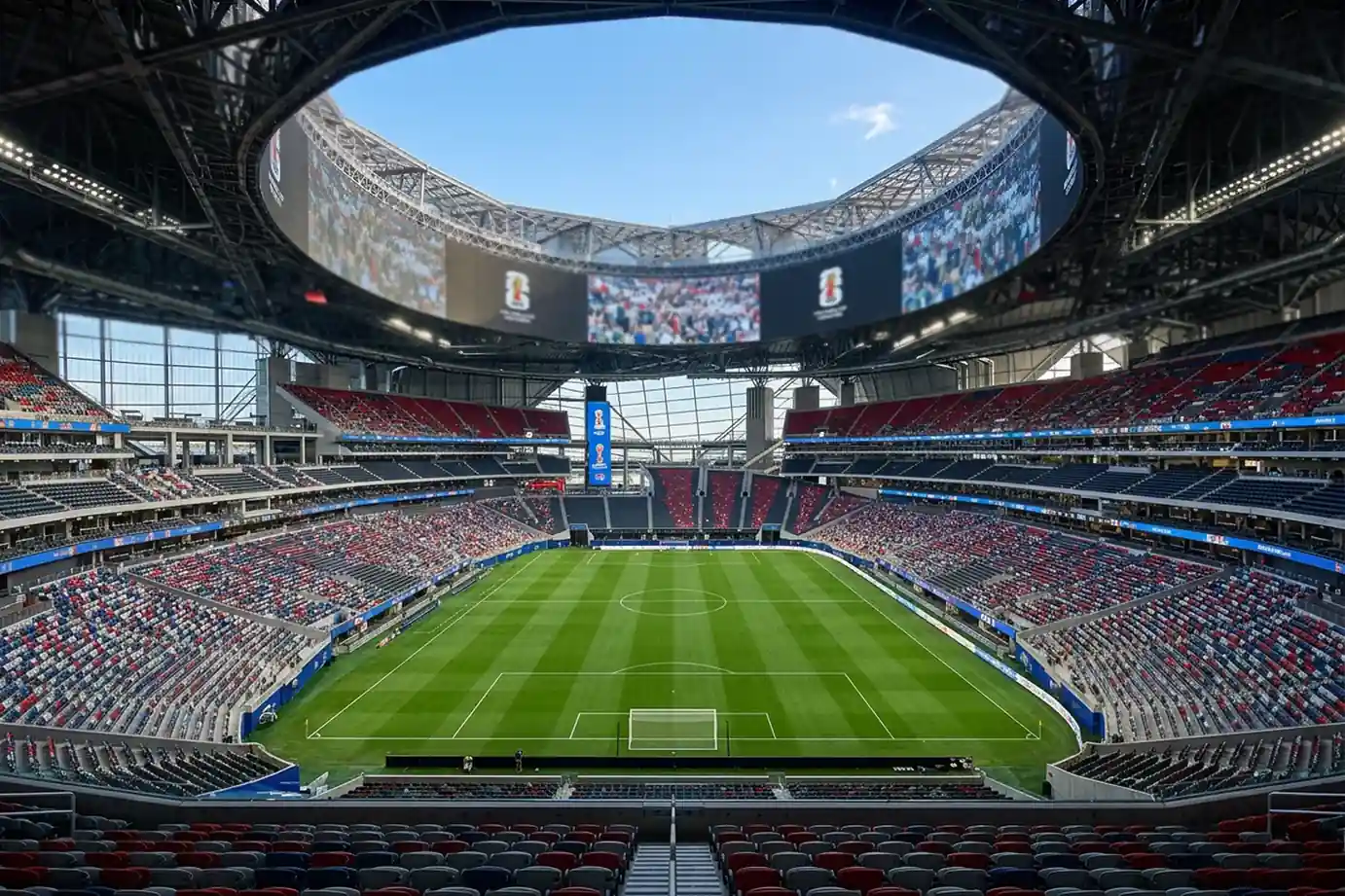 Panoramski prikaz ključnih stadiona Svjetskog prvenstva 2026 u SAD-u, Meksiku i Kanadi